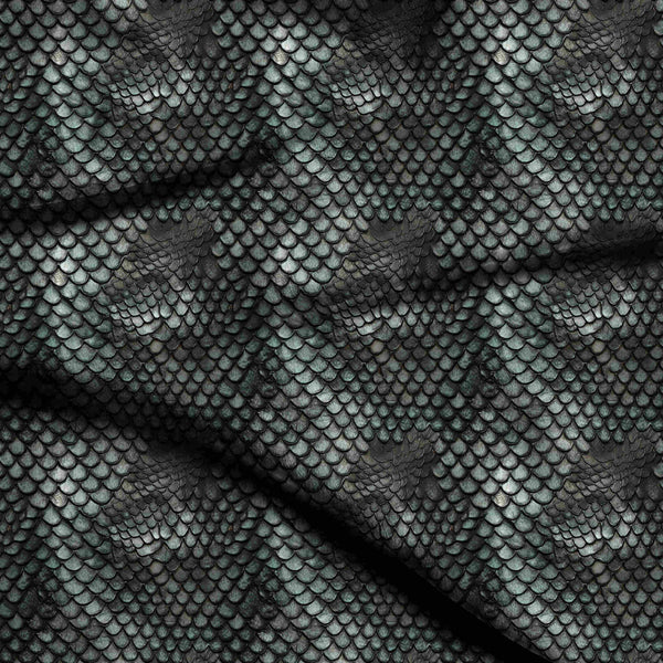 Charcoal Black Textured Illusion Print Fabric