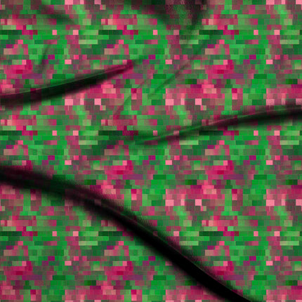 forest green geometric fabric detail — textured finish digital print closeup