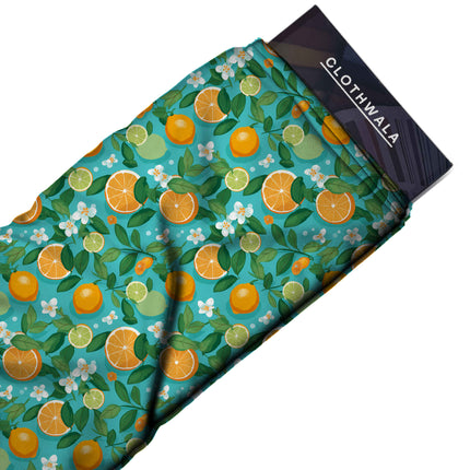teal blue floral all-over print pattern — medium scale repeat layout
