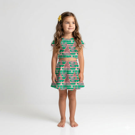 Emerald Green Geometric Digital Print Fabric for Set | Winter Wear - Image 7