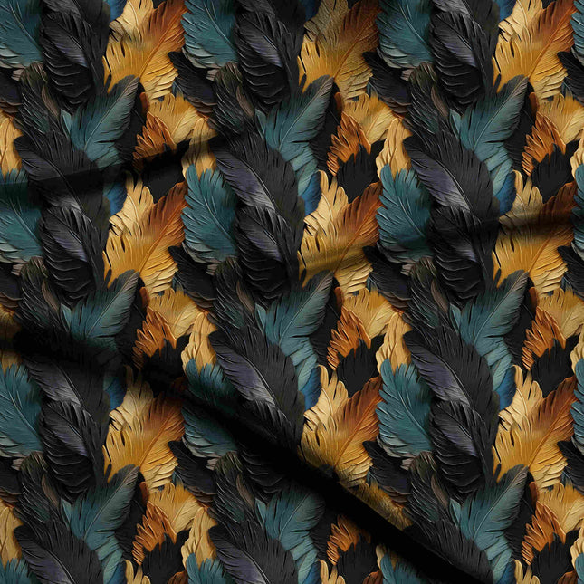 jet black animal digital print fabric texture — medium scale closeup