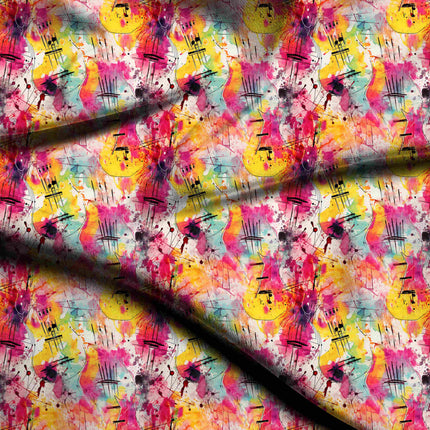 vibrant fuchsia abstract digital print fabric texture — large scale closeup