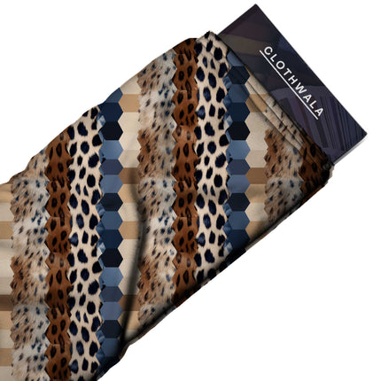midnight blue animal all-over print pattern — medium scale repeat layout