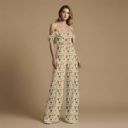ivory cream other all-over print pattern — medium scale repeat layout