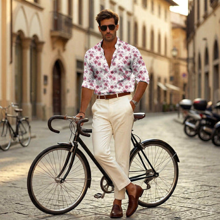 dusty rose floral print fabric draped — maxi dress styling