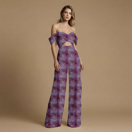 plum animal fabric detail — embossed finish digital print closeup