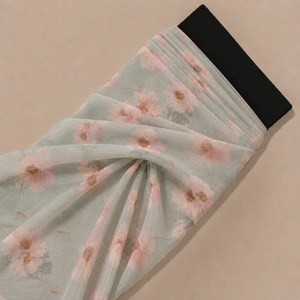 Dusty Sage & Pale Pink Soft Focus Floral Print Fabric