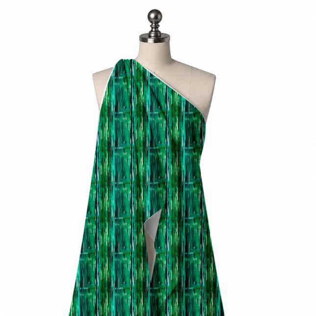 Draped on a mannequin: vertical stripe layout of overlapping watercolour streaks in, design Design No_3958, Clothwala