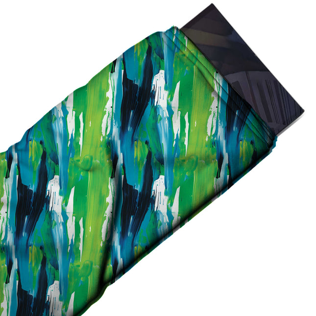 Flat fabric swatch: vertical layout of large thick paint strokes, design Design No_3961, Clothwala