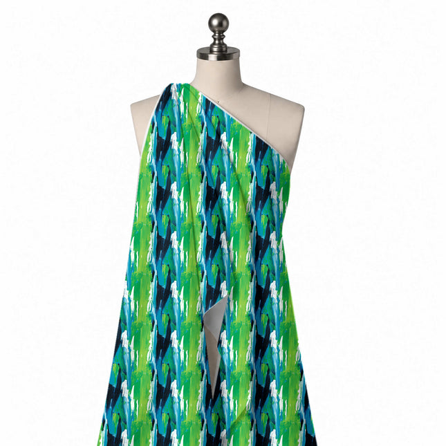 Draped on a mannequin: vertical layout of large thick paint strokes, design Design No_3961, Clothwala