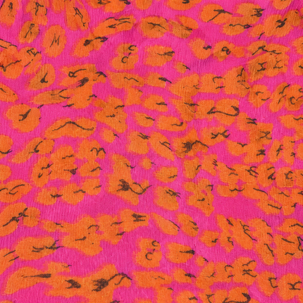 Hot Pink & Orange Abstract Animal Spots Print Fabric — design 10748G0-SBGP/DS-585, Clothwala