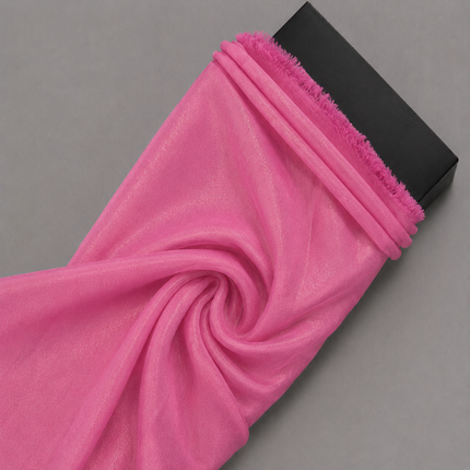 Hot Pink Solid Poly Crepe Fabric — design 599SVB-RSSC/DS-526, Clothwala