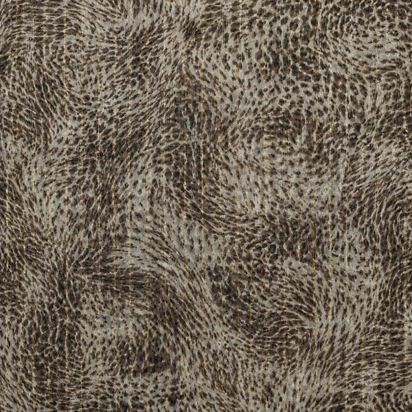 Light Beige & Dark Brown Abstract Animal Texture Print Fabric