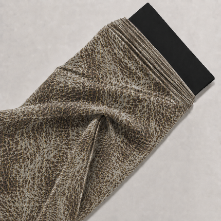 Light Beige & Dark Brown Abstract Animal Texture Print Fabric — design DS-17, Clothwala