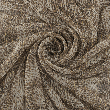 Light Beige & Dark Brown Abstract Animal Texture Print Fabric — design DS-17, Clothwala