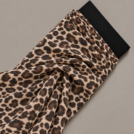 Light Beige & Dark Brown Leopard Spots Print Fabric — design 125BTL-PBSRSM/DS-593, Clothwala