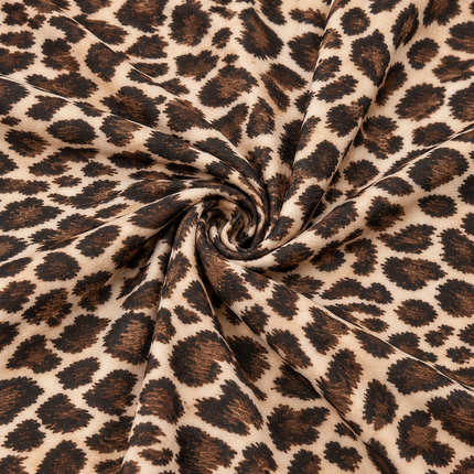 Light Beige & Dark Brown Leopard Spots Print Fabric — design 125BTL-PBSRSM/DS-593, Clothwala