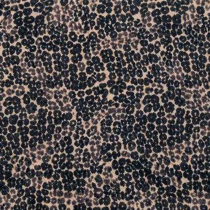 Light Beige & Dark Grey & Black Small Leopard Spots Print Fabric — design DS-26, Clothwala
