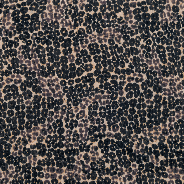 Light Beige & Dark Grey & Black Small Leopard Spots Print Fabric