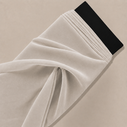 soft Light Beige Solid Poly Georgette Fabric — design 1121A19G-SBGP / DS-468, Clothwala
