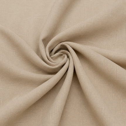Light Beige Solid Poly Slub Linen Fabric — design 1506RKLS2-ABMP/DS-350, Clothwala