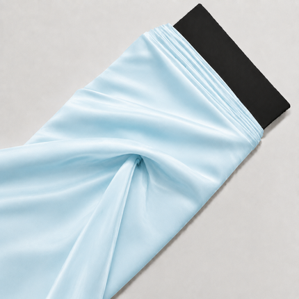 Light Blue Solid Poly Japanese Satin Fabric — design DS-74, Clothwala