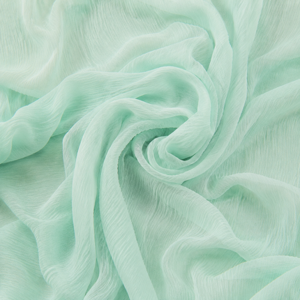Light Mint Green Solid Poly Chiffon Fabric — design 1373ACHGL6-ABJI/DS-73, Clothwala