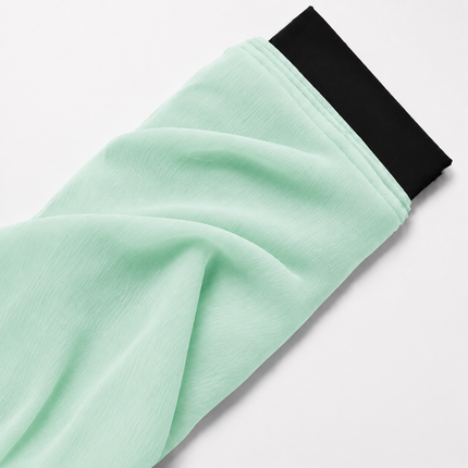 Light Mint Green Solid Poly Chiffon Fabric — design 1373ACHGL6-ABJI/DS-73, Clothwala