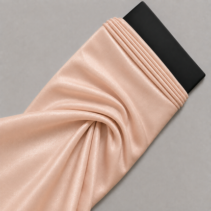 Light Peach Solid Poly Crepe Fabric — design 1240NC/DS-461, Clothwala