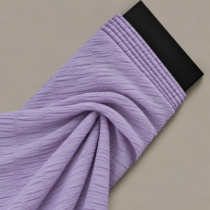 Light Purple Solid Dobby Lycra Strip Fabric — design 1438RLBN-PBSRSM/DS-360, Clothwala