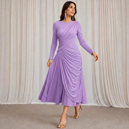 Light Purple Solid MOSS CREPE Fabric — design DS-56, Clothwala