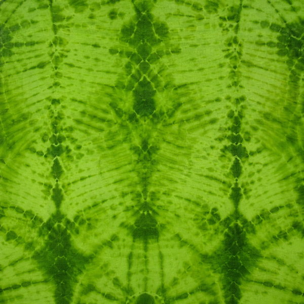Lime Green & Forest Green Shibori Diamond Print Fabric