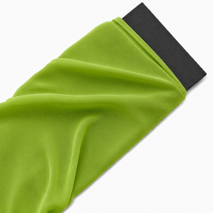 Lime Green Solid Color Georgette Fabric — design 1080A2O-SBGP	/ DS-157, Clothwala