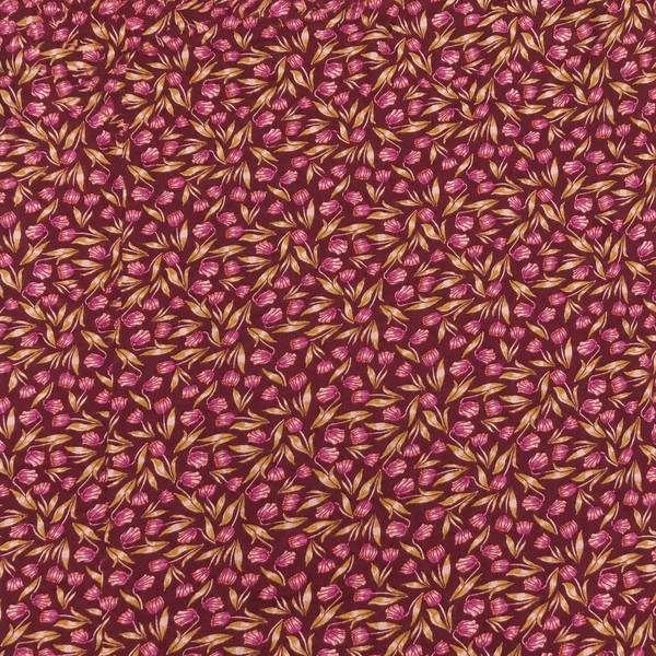 Maroon & Fuchsia Ditsy Floral Buds Print Fabric