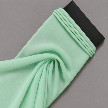 Mint Green Solid Poly Georgette Fabric — design 442HSG9/DS-512, Clothwala