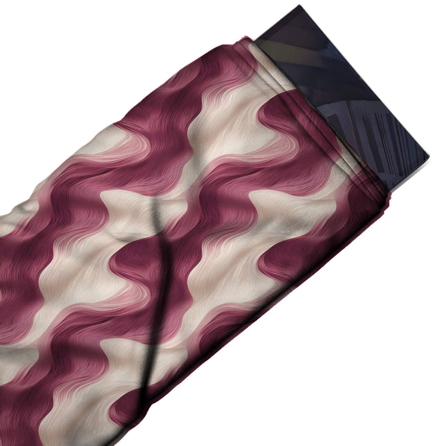 Flat fabric swatch: large-scale all-over print of fluid interlocking swirls with fine, design Design No_3939, Clothwala