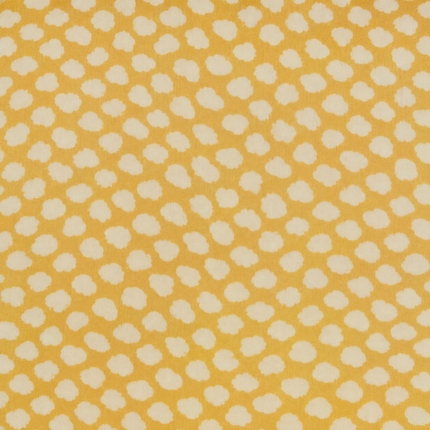 Mustard Yellow & Cream Irregular Dots Print Fabric — design 1440PMC-RSSC/DS-455, Clothwala