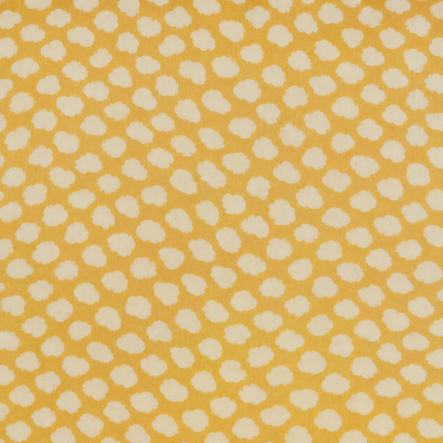 Mustard Yellow & Cream Irregular Dots Print Fabric — design 1440PMC-RSSC/DS-455, Clothwala