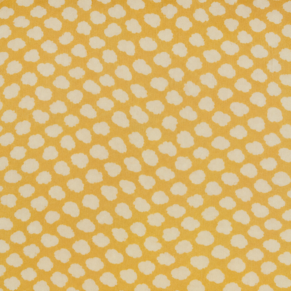 Mustard Yellow & Cream Irregular Dots Print Fabric