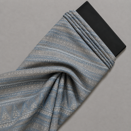 Muted Blue-Grey & Light Taupe Solid Poly Georgette Fabric — design 1563A48G-AGGP/DS-463, Clothwala