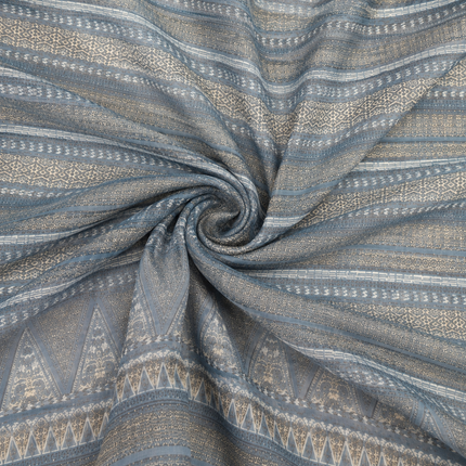 Muted Blue-Grey & Light Taupe Solid Poly Georgette Fabric — design 1563A48G-AGGP/DS-463, Clothwala