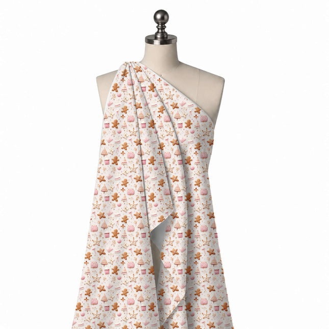 Draped on a mannequin: evenly spaced all-over print of three-dimensional shaded iced, design Design No_4898, Clothwala