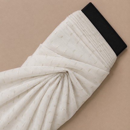 Off-White & Cream Solid Poly Chiffon Fabric — design 1015MBB-ABJI/DS-128, Clothwala