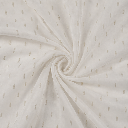 Off-White & Cream Solid Poly Chiffon Fabric — design 1015MBB-ABJI/DS-128, Clothwala