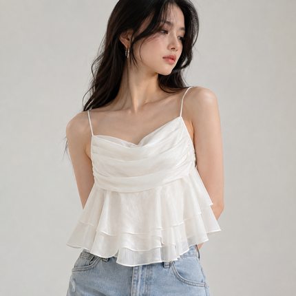 Off-White Solid Poly Chiffon Fabric — design 1447NCC-LBOT/DS-133, Clothwala
