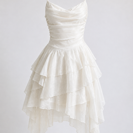 Off-White Solid Poly Chiffon Fabric — design 1447NCC-LBOT/DS-133, Clothwala