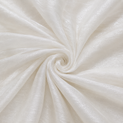 Off-White Solid Poly Chiffon Fabric — design 1447NCC-LBOT/DS-133, Clothwala