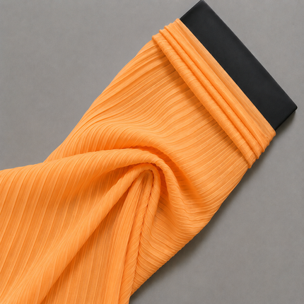 Orange Solid Poly Georgette Fabric — design 908BBM-ABJI/DS-166, Clothwala