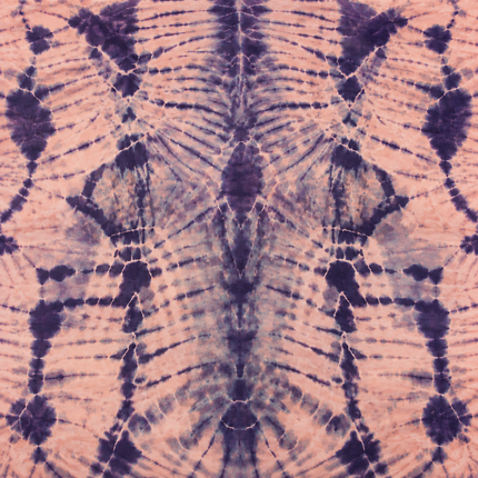 Pale Coral Pink & Indigo Purple Shibori Diamond Radiance Print Georgette Fabric — design 10748G0-SBGP, Clothwala