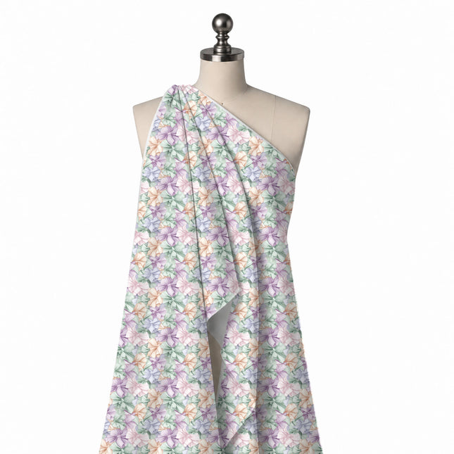 Draped on a mannequin: fully covered all-over print of large softly shaded bows with crisp, design Design No_4428, Clothwala